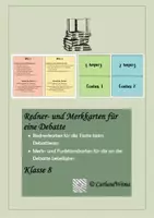 Vorschau - Merkblätter - Redner- und Tischkarten für eine Debatte - Deckblatt