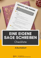 Vorschau - Arbeitsblätter - Checkliste Sage schreiben - Deckblatt