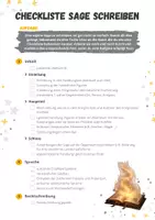 Vorschau - Arbeitsblätter - Checkliste Sage schreiben - Seite 1