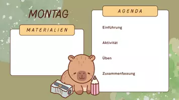 Vorschau - Präsentationen/Tafelbilder - süße Capybara Tafelbilder| Wochentage | Stundenablauf - Seite 2