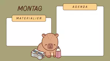 Vorschau - Präsentationen/Tafelbilder - süße Capybara Tafelbilder| Wochentage | Stundenablauf - Seite 3