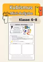 Vorschau - Arbeitsblätter - kostenlos Kubismus – Mini-Aufgabe | Kunstunterricht Klasse 6–8 | Freebie - Deckblatt