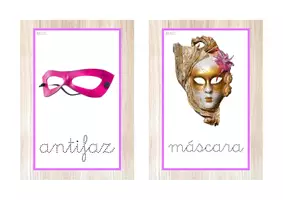 Vista previa - Tarjetas / Manipulativos - Vocabulario letra minúscula ligada punteada (carnaval) - Portada