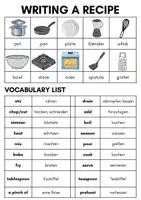 Vorschau - Arbeitsblätter - Vocabulary for writing a recipe WS - Seite 1
