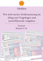 Vorschau - Arbeitsblätter - Mediennutzung im Alltag: Fragebogen und Aufgaben - Deckblatt