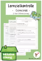 Vorschau - Test - Lernzielkontrolle - Gemeinde inkl. Lösung - Deckblatt