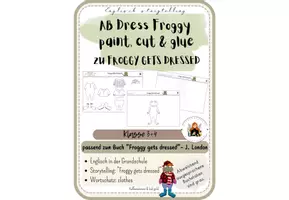 Vorschau - Arbeitsblätter - AB: Dress Froggy -zu "Froggy Gets Dressed"- malen, schneiden, kleben Englisch - Seite 1