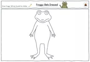 Vorschau - Arbeitsblätter - AB: Dress Froggy -zu "Froggy Gets Dressed"- malen, schneiden, kleben Englisch - Seite 3