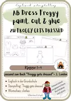 Vorschau - Arbeitsblätter - AB: Dress Froggy -zu "Froggy Gets Dressed"- malen, schneiden, kleben Englisch - Deckblatt