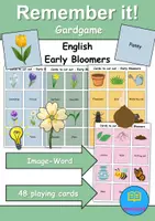 Vorschau - Spiele - Remember it! / Matching Pairs: Frühblüher / Early Bloomer (Image-Word) - Englisch - Deckblatt