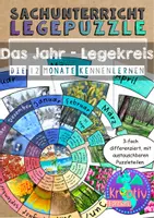 Vorschau - Mal- und Bastelvorlagen - Der Jahreskreis - Jahr - Monate - Jahreszeiten kennenlernen - Seite 1