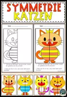 Vorschau - Mal- und Bastelvorlagen - katzen : Symmetrie ausmalbilder zum Vervollständigen - Deckblatt
