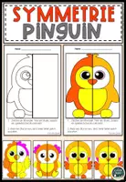 Vorschau - Mal- und Bastelvorlagen - Pinguin Symmetrie Bilder – Zeichnen, Spiegeln & Ausmalen - Deckblatt