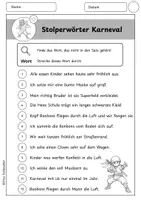 Vorschau - Arbeitsblätter - Stolperwörter, Stolpersätze Fasching / Karneval, Ein Wort zu viel - Seite 3