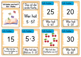 Vorschau - Spiele - Ich habe, wer hat Einmaleins (5er - Reihe) - Seite 2