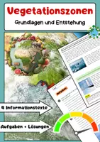 Vorschau - Arbeitsblätter - Vegetationszonen: Erde, Klima & Pflanzen - Deckblatt