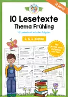 Vorschau - Arbeitsblätter - 10 Lesetexte zum Frühling (mit Aufgaben) - Deckblatt