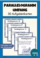 Vorschau - Stationenlernen - Parallelogramm: Umfang berechnen 30 Aufgabenkarten - Deckblatt