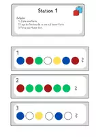 Vorschau - Arbeitsblätter - Muster legen/fortführen 2. Klasse Mathematik Stationsarbeit - Deckblatt