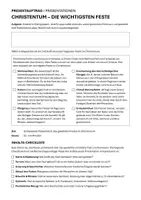 Vorschau - Arbeitsblätter - Feste im Christentum - Präsentationen mit Arbeitsauftrag - Deckblatt