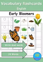 Vorschau - Unterrichtsreihen - Vokabelkarten / Vocabulary cards: Frühblüher / Early Bloomer - Lesen & Schreiben (Englisch) - Deckblatt