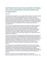 Vorschau - Klassenarbeiten - Nachhaltige Entwicklung im Spannungsfeld von Ökologie, Ökonomie und Gesellschaft | Geographie SEK II - Deckblatt
