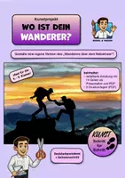 Vorschau - Stundenentwürfe - Kunstprojekt „Wo ist dein Wanderer?“ – Landschaft mit Deckfarben & Scherenschnitt - Deckblatt