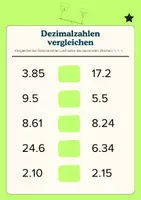 Vorschau - Arbeitsblätter - DEZIMALZAHLEN vergleichen - Deckblatt