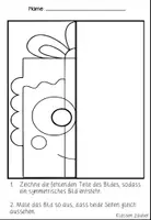 Vorschau - Mal- und Bastelvorlagen - Symmetrie Geschenk ausmalbilder - Seite 2