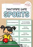 Vorschau - Spiele - Sports | Pantomime Game Englisch | Bewegungsspiel zum Wortschatz (kostenlos) - Deckblatt