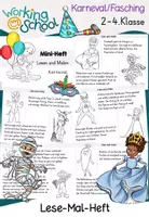 Vorschau - Arbeitsblätter - Karneval Lese-Mal-Heft | Lesen und Malen Deutsch Grundschule Klasse 1-2 - Deckblatt