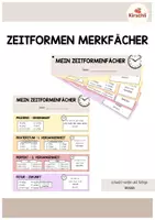 Vorschau - Fördermaterial/Inklusion - Zeitformen (Erzählzeiten) Merkfächer - Deckblatt