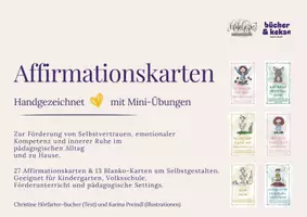 Vorschau - Arbeitsblätter - 27 handgezeichnete Affirmationskarten mit Miniübungen und Kreativblätter - Seite 1