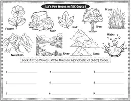 Aperçu - Feuilles d'exercices - Let’s Put Words in ABC Order! Alphabetical Practice for Little Learners - Page 3
