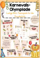 Vorschau - Spiele - Karnevals-Olympiade (Mini-Spiele für Karneval / Fasching) - Deckblatt