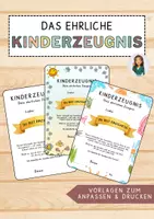 Vorschau - Anderer Materialtyp - Das ehrliche Kinderzeugnis - editierbare Datei - Deckblatt
