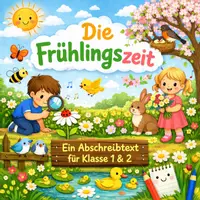 Vorschau - Arbeitsblätter - Abschreibtext 3fach differenziert Die Frühlingszeit 🌷 - Deckblatt