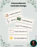 Vorschau - Anderer Materialtyp - Klassendienste zur Organisation des Schulalltags - Deckblatt