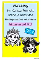 Vorschau - Mal- und Bastelvorlagen - Schnelle Kunstidee Fasching Teil 2 - Kostüme weitermalen - Deckblatt