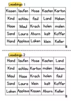 Vorschau - Arbeitsblätter - Erstes Lesen Kl.1 - Lesespiel: Bingo mit Präsentationen - Seite 1