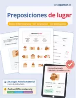 Vorschau - Arbeitsblätter - Preposiciones de lugar · Ortsbeschreibungen · Spanisch · inkl. Online Diffenzierung - Deckblatt
