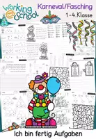 Vorschau - Arbeitsblätter - Fasching & Karneval | Freiarbeitsmaterial| | Ich bin fertig Aufgaben - Deckblatt