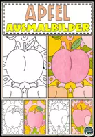 Vorschau - Mal- und Bastelvorlagen - FREEBIE: Kostenloses Apfel Ausmalbilder - Deckblatt