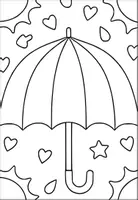 Vorschau - Mal- und Bastelvorlagen - FREEBIE: Kostenloses Regenschirm Malvorlagen - Seite 1