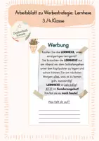 Vorschau - Arbeitsblätter - Werbung Arbeitsblatt Sachunterricht 3./4.Klasse - Deckblatt