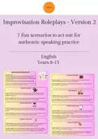 Vorschau - Arbeitsblätter - Improvisation Roleplays Version 2 - authentic speaking practice - Deckblatt