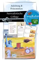 Vorschau - Mal- und Bastelvorlagen - Surrealistische Collage: Anleitung & Präsentation - Deckblatt