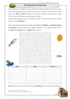 Vorschau - Stundenentwürfe - Jäger und Sammler in der Altsteinzeit - Speiseplan der Altsteinzeit - Suchsel & kreative Aufgabe (Geschichte, Klasse 5/6) - Seite 1