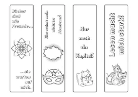 Vorschau - Mal- und Bastelvorlagen - Lesezeichen zum Ausmalen: 20 Motive - Seite 1