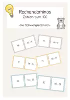 Vorschau - Aufgabenkarten - Rechendominos im Zahlenraum 100 - Deckblatt
